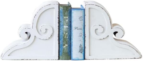 Generic Blackperlcrafts By 2 Pcs Pair Distressed White Decorative Fireplace Mentel Corbels Shelf Shabby Chic Vintage Look Farmhouse Wood Bracket Corbel Bookends Gift