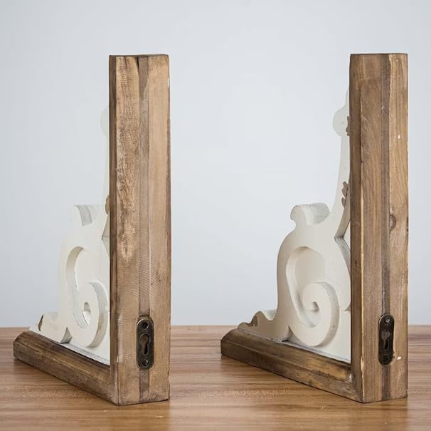 Generic Blackperlcrafts By 2 Pcs White Rustic Distressed Corbels, Wall Corbel Fireplace mentel Decor, Vintage Inspired Corbel Farmhouse corbels Fireplace Corbels Shelf Gift