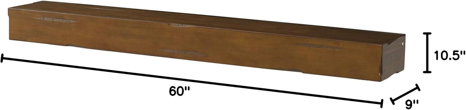Pearl Mantels 412-60-50 Shenandoah Pine 60-Inch Fireplace Mantel Shelf, Rustic Medium