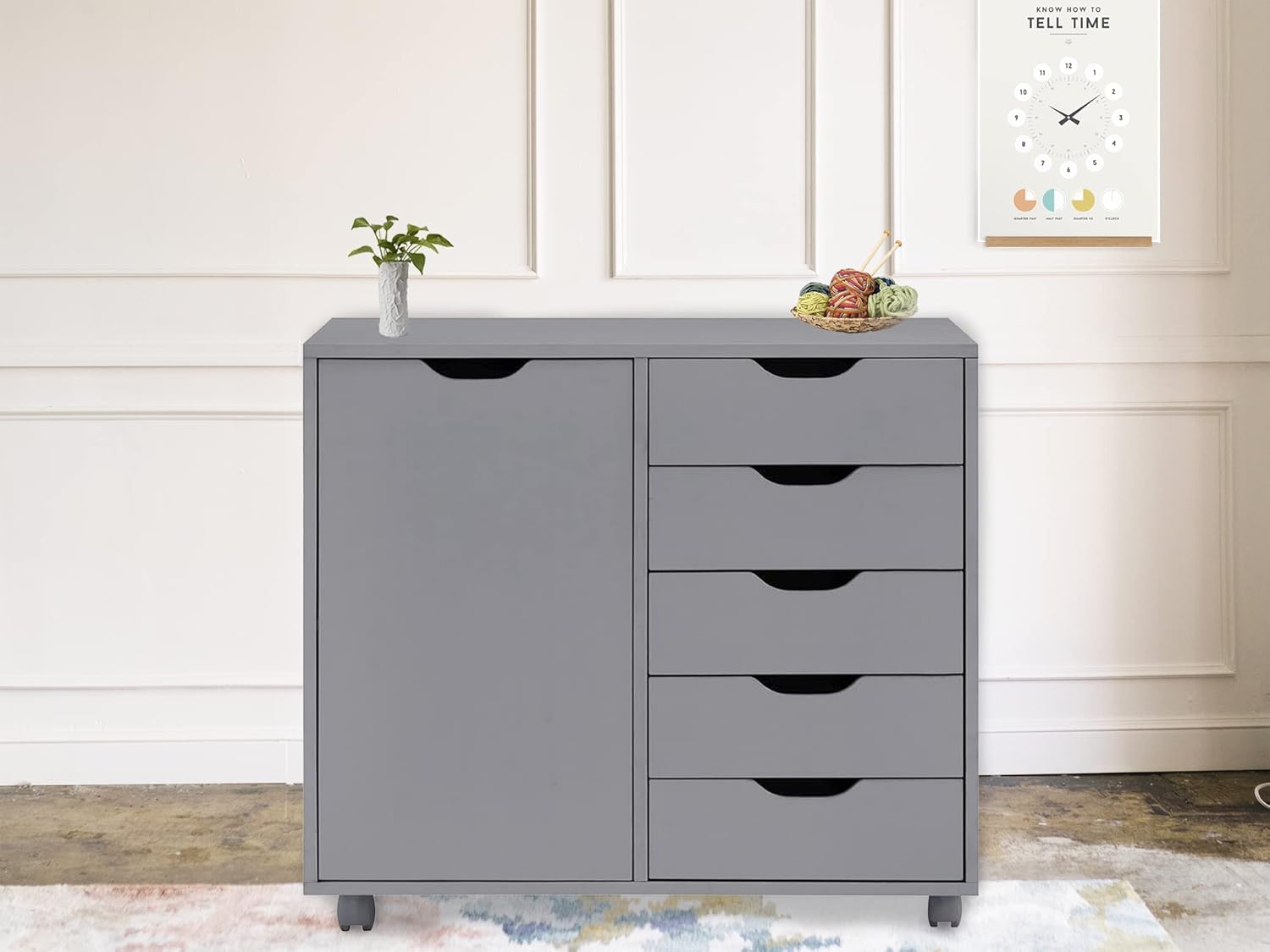 Naomi Home 9-Drawer Tall Dresser, Black, Smart Storage, Maximum Capacity with Smooth Runners & Recessed Handles, Compact Footprint for Bedroom or Office, Sturdy Engineered Wood Construction
