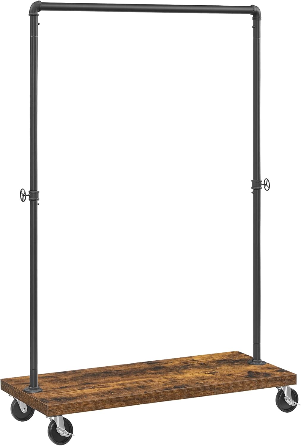 VASAGLE Clothes Rack, Clothing Garment Rack on Wheels, Rolling Clothes Organizer with 5-Tier, Industrial Pipe Style, Rustic Brown UHSR66BX