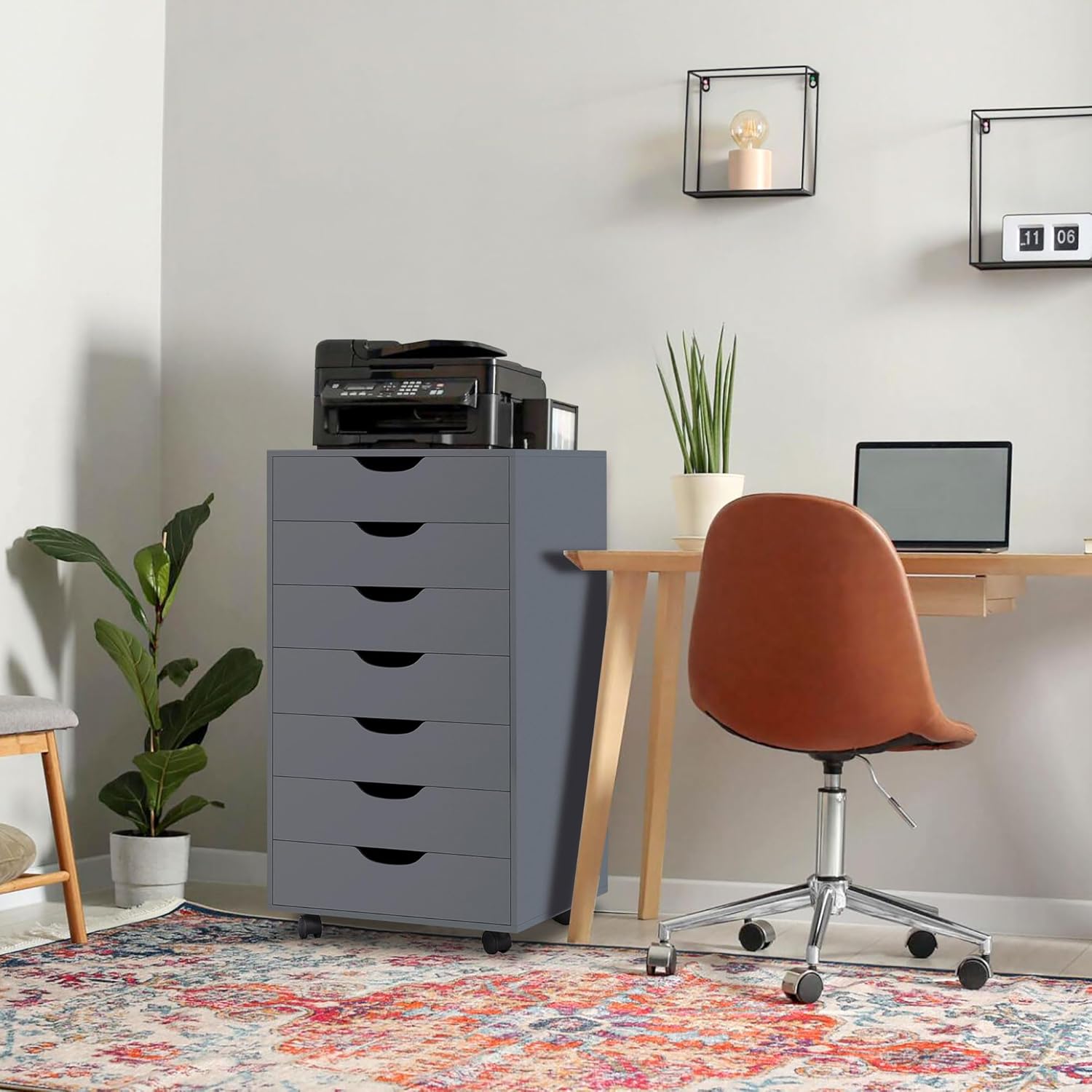 Naomi Home 9-Drawer Tall Dresser, Black, Smart Storage, Maximum Capacity with Smooth Runners & Recessed Handles, Compact Footprint for Bedroom or Office, Sturdy Engineered Wood Construction