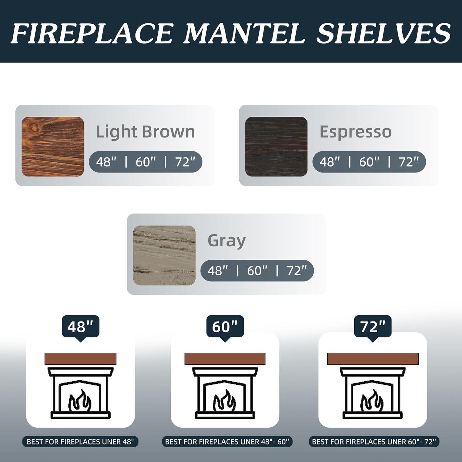 48" Rustic Cedar Fireplace Mantel & Floating Mantle Shelf-Wall-Mounted Wood Mantel with 50 lbs Load Capacity,Invisible Bracket,Anthropological Furniture-Inspired Design for Home Decor (Light Brown)