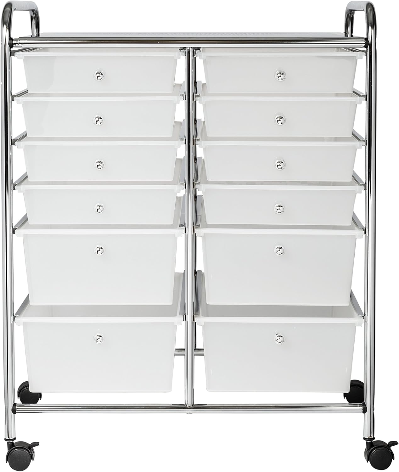 Honey-Can-Do Rolling Storage Cart and Organizer with 12 Plastic Drawers