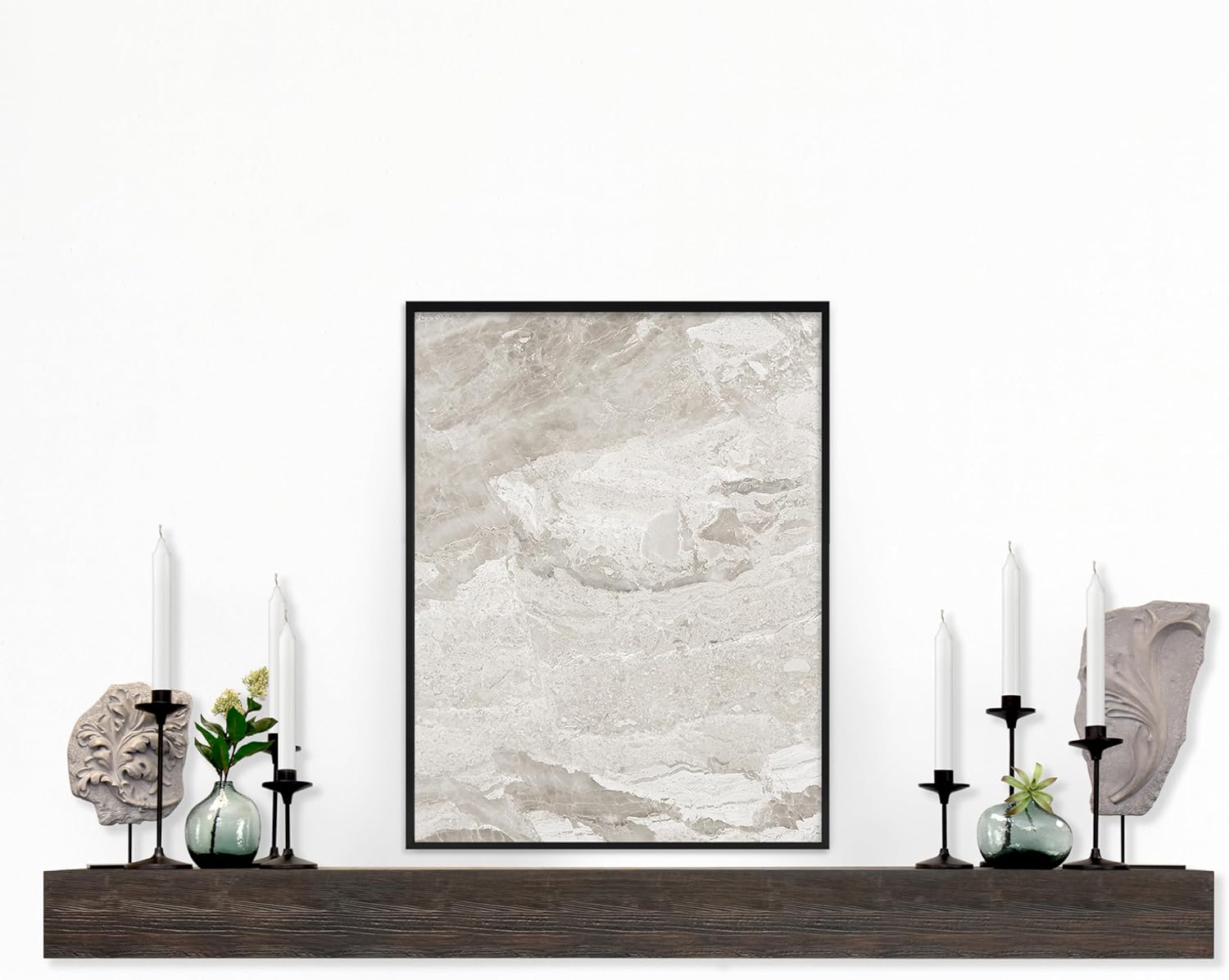 MCS Master & Co. Modern Floating Fireplace Mantel with Black Metal Brackets, Long Floating Shelves for Wall Décor, 60 inches, Natural Woodgrain