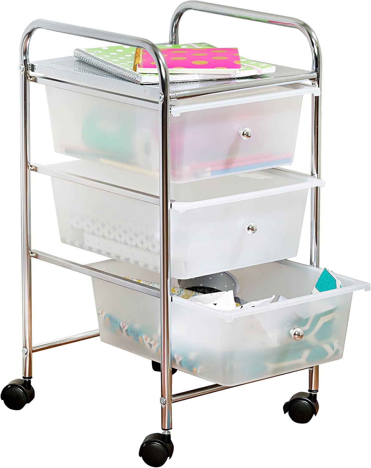 Honey-Can-Do Rolling Storage Cart and Organizer with 12 Plastic Drawers