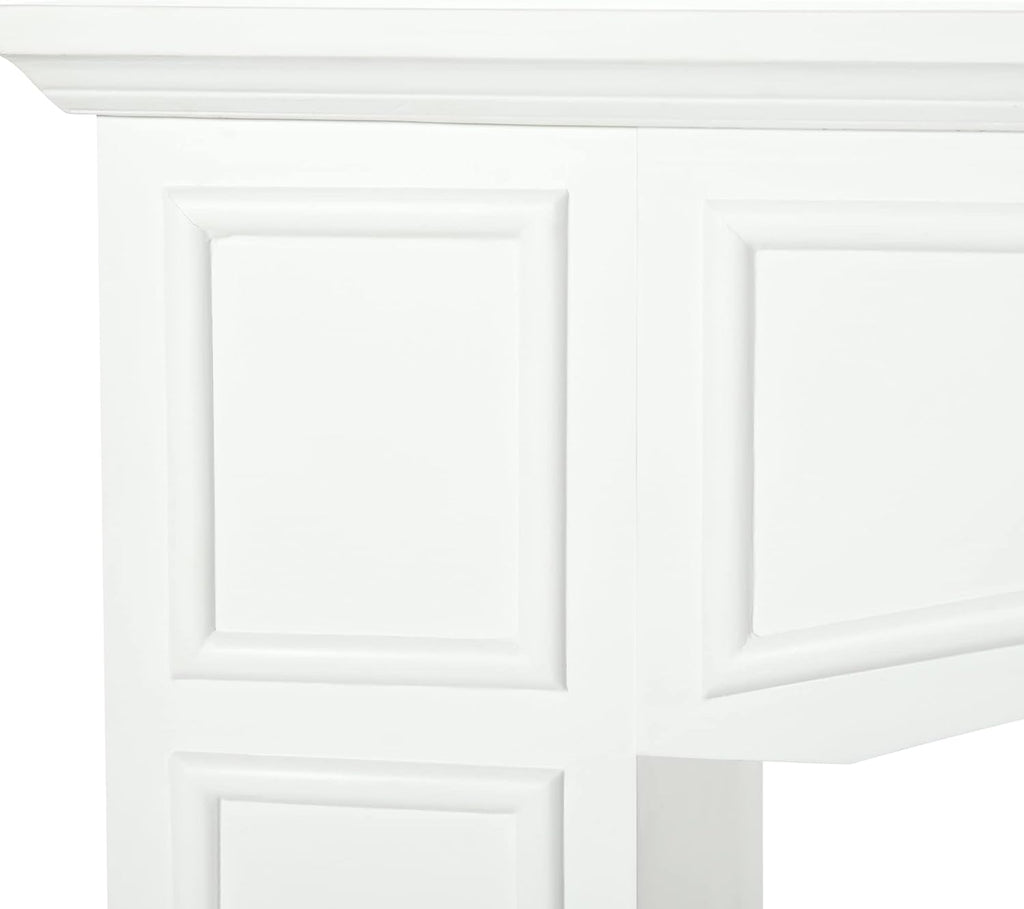HOMCOM Modern Fireplace Mantel, Surround Mantels for Fireplace with Decorative Pattern Interior Width 29" White