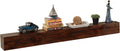 WELLAND 60 - Inch Fireplace Mantel Shelf, Real Wood Floating Wall Shelf, Walnut Color, Pinewood