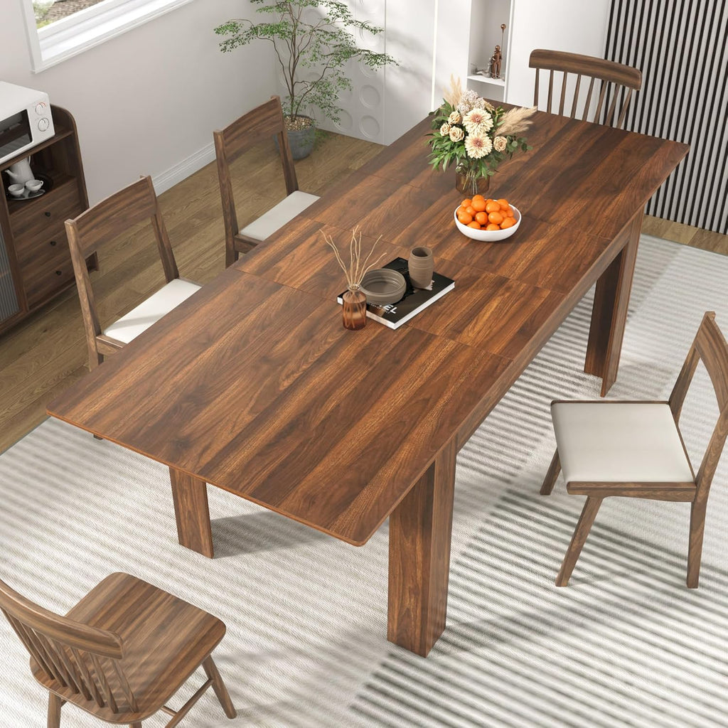 59"-86" Extendable Dining Table for 6-10 Person, Wooden Dining Room Table, Modern Extendable Table for Gatherings, Meeting for Small Kitchens, Dining Office Areas(Natural)