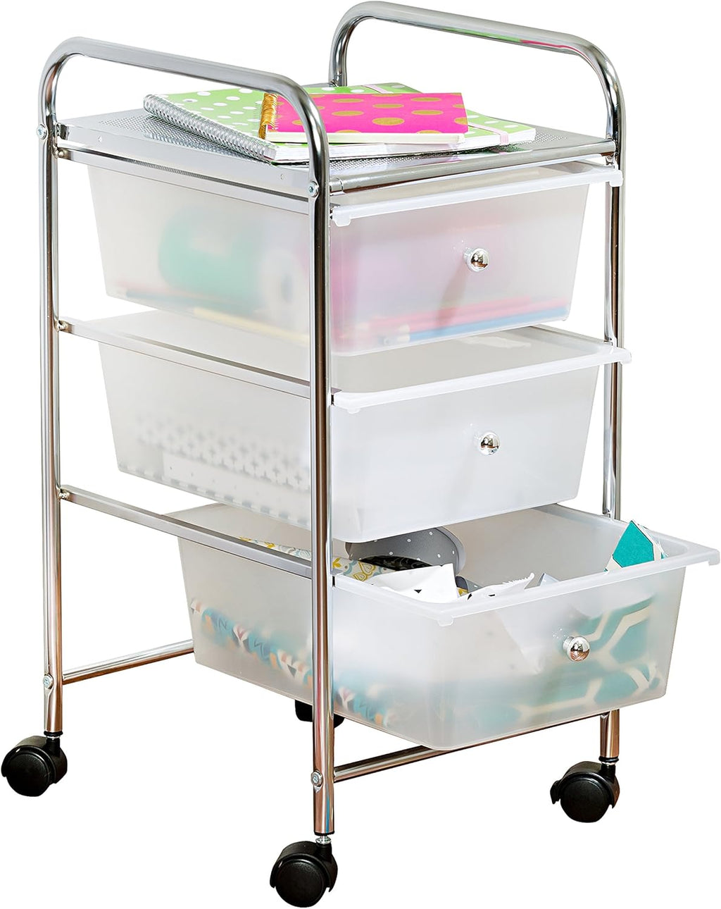 Honey-Can-Do Rolling Storage Cart and Organizer with 12 Plastic Drawers